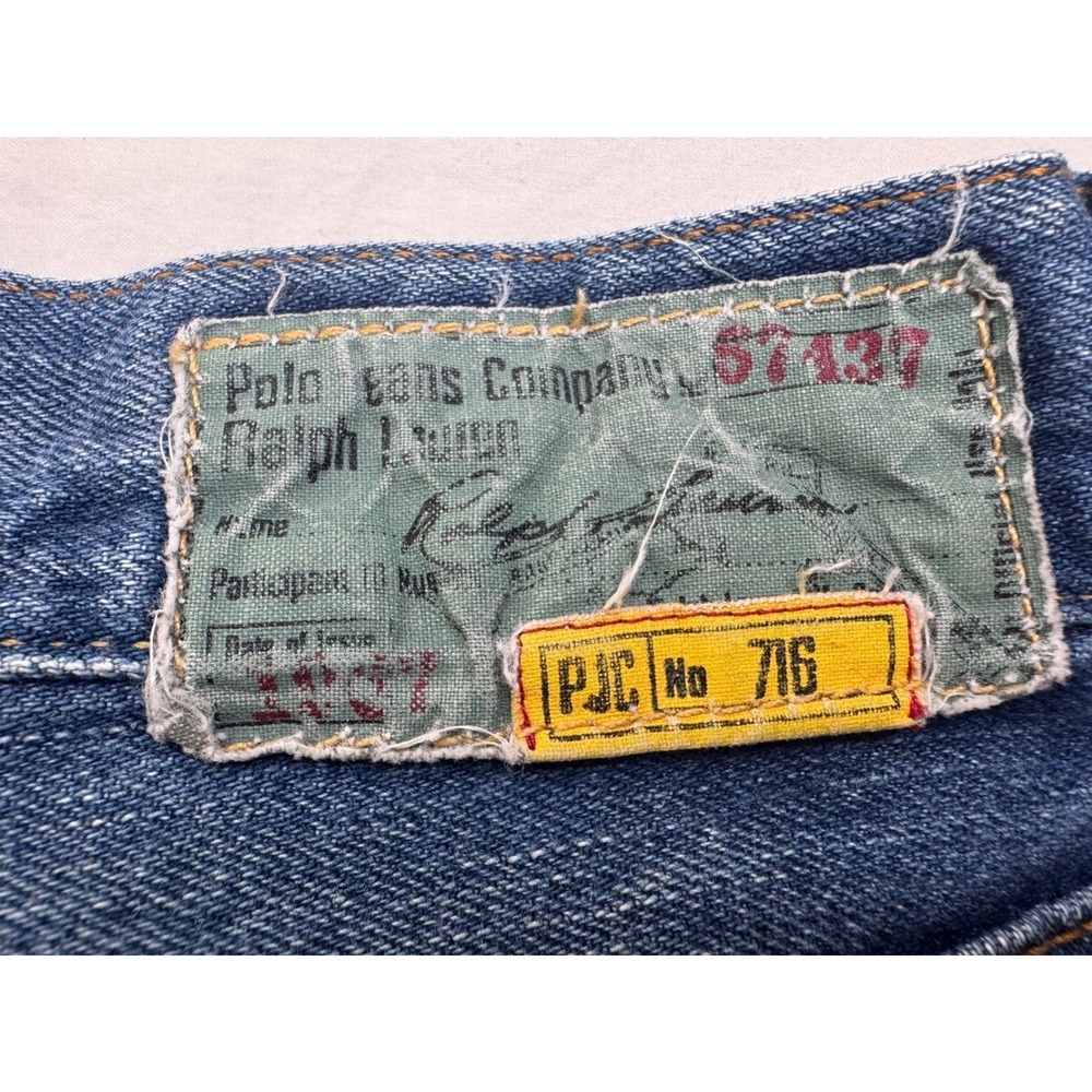 Vintage Polo Jeans Co Ralph Lauren Hayden Wide Leg Denim Blue Mens 33x30